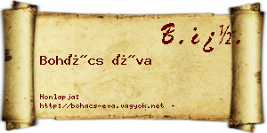 Bohács Éva névjegykártya