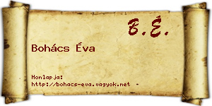 Bohács Éva névjegykártya