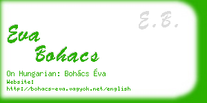 eva bohacs business card